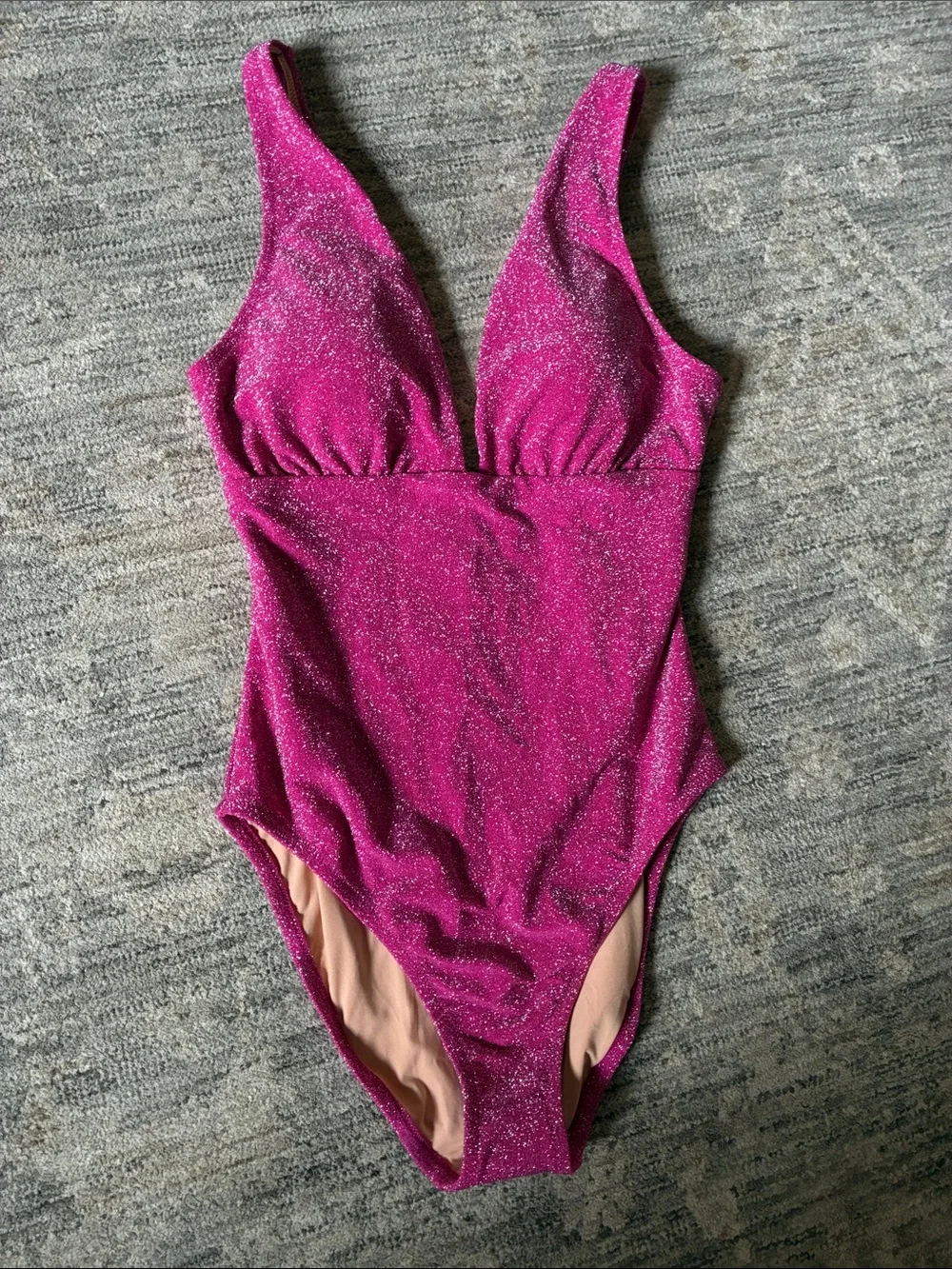 J Crew NWT Sparkle One-Piece Swimsuit in Fuchsia Pink- medium